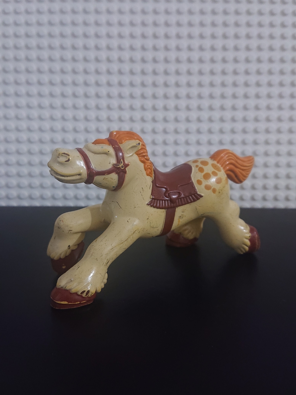 Vintage Fisher-Price - Great Adventures Western Cowboy Horse - Cream Orange